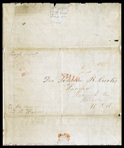 [A round trip letter from Boston to the Sandwich Islands, 1837] and return to Boston. Very lengthy closely written eight page letter written while on board the ship Mary
Frazier enroute to the Sandwich Islands by Issac and Emily Bliss between