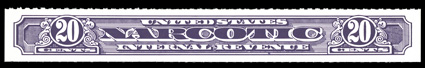 RJA99b, 20c Violet, rouletted 7, deep color on immaculate paper, flawlessly centered, o.g., n.h., an extremely fine gem.