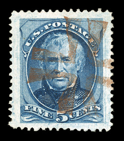 185, 5c Blue, a visually striking used example that we feel confident in saying is the finest used Five Cent Blue American Bank Note extant, as it possesses every physical
characteristic that one could possible hope for, including magnificen