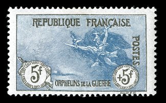 B3-10, 1917-19 2c+3c to 5Fr+5Fr War Orphans semi-postals cplt., generally fresh and well centered, o.g., h.r., very fine set (Yvert 148-55 Ç3,100).