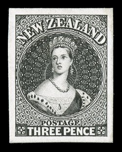 3d., in black on India paper, on card (22x28mm.). Extremely rare.