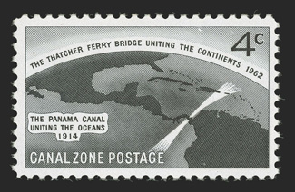 157a, 4c Black, Thatcher Ferry Bridge omitted, position 14, a lovely mint example of this, one of the most famous printing errors in philately, well centered within large
margins, brilliantly fresh, o.g., with just the faintest possible trace of