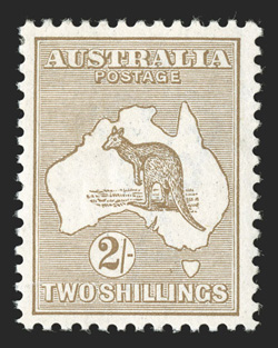 43, 1915 2- Brown, well centered, fresh color, o.g., lightly hinged, very fine (S.G. 29 £500).