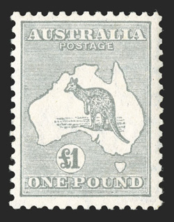 128, 1935 £1 Grey, fresh color, o.g., lightly hinged, very fine (S.G. 137 £550).