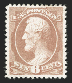 208, 6c Rose, fresh mint single with bright color on pristine white paper, o.g., lightly hinged, very fine photocopy of a 2008 PSE certificate for a block of four, this being
the top left stamp.