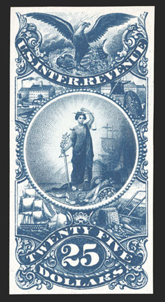 Turner Essay 78-A, $25.00 Maryland arms vignette, plate essays in all five colors cplt., blue, dark blue, brown, green and plum, all with large to huge margins, fresh and
clean, dark blue with diagonal crease, otherwise extremely fine.
