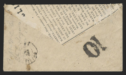 Three adversity covers with soldiers endorsements comprised of New Marked, VaNov 8 datestamp and arced Due10 on cover made from pre-printed captured reply envelope with Union
address, double circle Charleston, S.C.Dec 16 datestamp and m