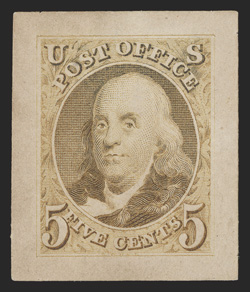 3P2a-4P2a, 5c and 10c 1847 Reproductions, Panama-Pacific small die proofs cplt., in the pale 1847 shades (specifically so noted on the certificates), both with large margins,
10c with tiny thin spot, otherwise a very fine and handsome set of t