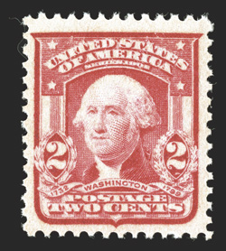 319i, 2c Carmine, Ty. II, brilliant color on fresh paper, well centered within large margins, o.g., n.h., a very fine example of this elusive type 1996 PF certificate (top
selvage subsequently removed) ex-Scarsdale.