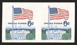 1338Ab, 6c Flag over White House coil, imperforate, large margins, bright color, o.g., n.h., extremely fine 1989 PF certificate.