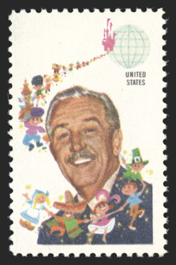1355a, 6c Walt Disney, ocher omitted, well centered and fresh, o.g., n.h., extremely fine 1990 PF certificate.