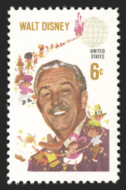 1355f, 6c Walt Disney, blue omitted, well centered, bright and fresh, o.g., n.h., extremely fine a choice example of this rare error, with only 35 known 1986 APS and 1990 PF
certificates.