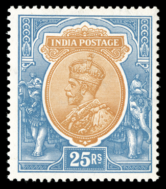 S.G. 201-19, 1926-33 3p-25R George V watermarked multiple star cplt., fresh mint set, o.g., a few low values h.r., most l.h., 15R small natural inclusion, fine-very fine
set.