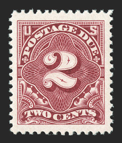 J32, 2c Deep claret, striking mint single, possessing huge margins all around and being exceedingly well centered within them, beautiful rich color and an excellent impression
on fresh white paper, o.g., n.h., extremely fine 2006 PSE certificat