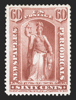PR67, 60c Red, beautifully centered and margined though reperforated at top, rich color, o.g., extremely fine appearance 2010 PF certificate.