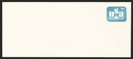 U586a, 16c Olive branch and star, surcharge omitted, mint entire, size 23, knife 115, wmk. 47, extremely fine (UPSS 3621a).