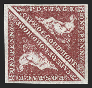 12, 1864 1p Dark carmine, mint pair, large margins around, vibrant color and a crisp impression, o.g., faint crease, otherwise very fine (S.G. 18).