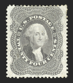 37, 24c Gray lilac, strong color and a deeply etched impression, wide margins, o.g., relatively lightly hinged, very fine 2004 PF certificate.
