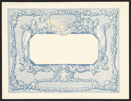 James Wyld lettersheet essay in gray blue, 139x106mm, quite fresh except for a small bleached spot near the top, very fine appearance.