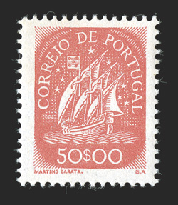 622-31, 1943 1E-50E Definitives, the Escudo values cplt., o.g., n.h., 15E small natural inclusion, very fine.