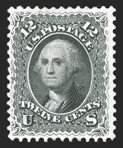 69, 12c Black, scarce mint single, fresh color, full o.g., mild h.r., fine 2004 PF certificate.