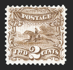 113, 2c Brown, bright color, o.g., lightly hinged, very fine 2000 PF certificate.