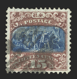 119, 15c Brown and blue, Ty. II, beautifully centered amid large margins, luxuriant rich colors on fresh paper, light cork cancel, extremely fine 2002 PSE certificate (VF-XF 85
SMQ $325.00).