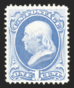 145, 1c Ultramarine, excellent centering, large margins, bright fresh color, full but slightly disturbed o.g., extremely fine 2001 PF certificate ex-Lessin.