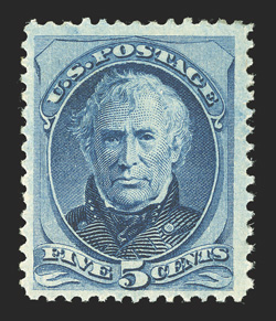 185, 5c Blue, wonderfully fresh, luxuriant color and sharp impression, o.g., l.h., very fine.