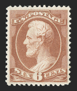208a, 6c Deep brown red, exceptionally well centered, strong rich color, o.g., lightly hinged, extremely fine photocopy of a 2000 PF certificate for a block of four, this being
the top right stamp.