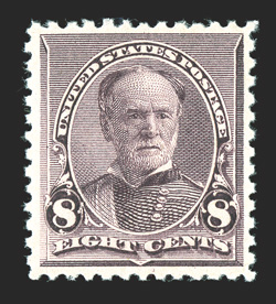 225, 8c Lilac, lovely mint single, remarkably well centered within balanced margins, post office fresh, immaculate o.g., n.h., extremely fine 2001 PF
certificate.