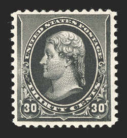 228, 30c Black, well centered and margined, o.g., light h.r., very fine 2000 PF certificate.