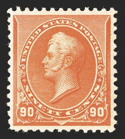 229, 90c Orange, well centered and margined, vibrant color, o.g., choice very fine 2004 PF certificate.