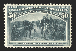 240, 50c Columbian, excellent centering, o.g., small h.r., choice very fine.