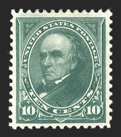 258, 10c Dark green, marvelously well centered within larger margins than usual for this always difficult value, luxurious rich color, o.g., l.h., extremely fine 1998 PF
certificate.