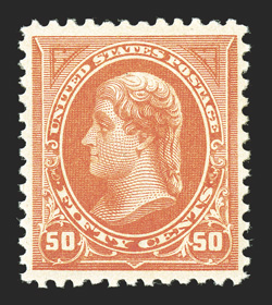 275, 50c Orange, select mint example, beautifully centered amid large margins, vivid rich color on fresh paper, o.g., l.h., extremely fine.