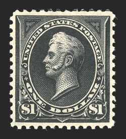 276A, $1.00 Black, Ty. II, well centered, strong color and impression, o.g., choice very fine 2005 PF certificate and a 2009 PSE certificate (VF 80 OGh SMQ
$1,200.00).