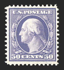 331-41, 1c-50c 1908-09 Washington-Franklins, mostly choice mint run, generally well centered, some with oversized margins, o.g., 3c and 13c-50c l.h., the others all n.h.,
mostly very fine or extremely fine.