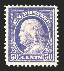 422, 50c Violet, double line watermark, attractively centered within generous margins, o.g., l.h., very fine 1998 APS certificate.