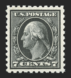 430, 7c Black, excellent centering within large margins, strong color on fresh paper, o.g., n.h., extremely fine 2006 PSE certificate (XF 90 SMQ $475.00).