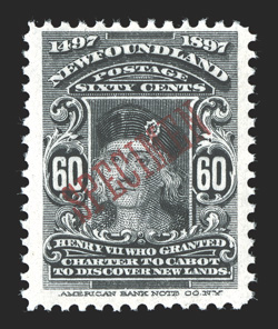 61S-74S, 1897 1c-60c Discovery of Newfoundland, with red diagonal Specimen overprints cplt, exceptionally bright and fresh, o.g., n.h., fine-very fine.