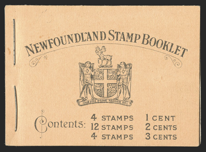 Unitrade BK3, 1932 Booklet of panes of 184b, 186b (three) and 187b, complete booklet, panes generally well centered, very fine.