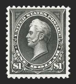 261A, $1.00 Black, Ty. II, crisp impression on fresh paper, o.g., lightly hinged, nearly very fine for this scarce stamp 1986 PF certificate.