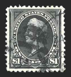 261A, $1.00 Black, Ty. II, used, well centered within unusually wide margins, strong color and impression, duplex cancel, very fine 2008 PSE certificate.