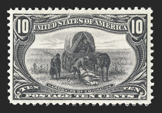 290, 10c Trans-Mississippi, nicely centered amid large margins, post office fresh, o.g., n.h., choice very fine.