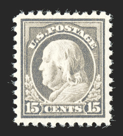 475, 15c Gray, well centered and margined, fresh color, o.g., l.h., extremely fine 2007 PSE certificate (XF 90 OGph SMQ $250.00).