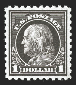 478, $1.00 Violet black, very well centered though reperforated at right, rich color, o.g., n.h., extremely fine clear 1988 PF certificate and a 2010 PSE
certificate.