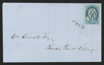 8A, 1c Blue, Ty. IIIa, position 81L1E, double transfer, one inverted, a lovely premium quality example of this rare and collectible position, with large to huge margins all
around, including a partial sheet margin at left, bright color and a
