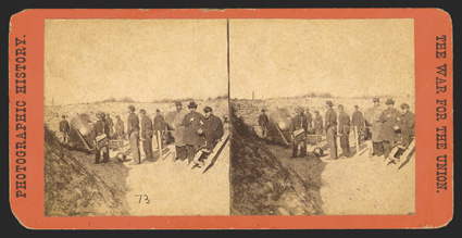 Fort Sumter: Stereo Views III Four choice stereoscopic Photographs printed by E & HT Anthony of NYC and John C. Taylor of Hartford, CT (2), with one uncredited, all with printed
descriptions on versos. Anthonys, 1267 in a series, shows T