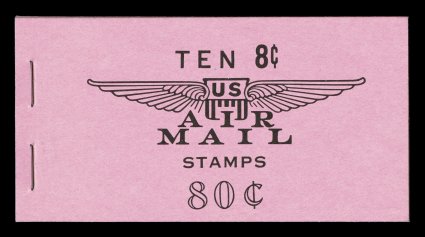 BKC17, 80c Black on pink booklet of two panes of C64c, extraordinarily fresh, with crisp uncreased covers, an extremely fine example of this scarce booklet 2002 PSE
certificate.